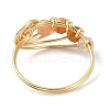 Natural Carnelian Round Beaded Finger Ring RJEW-TA00103-01-4