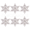Fingerinspire 6Pcs 1-Hole Brass Micro Pave Clear Cubic Zirconia Shank Buttons BUTT-FG0001-35P-1