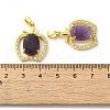 Natural Amethyst Faceted Pendants KK-K362-06G-3