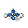 Brass Micro Pave Blue Cubic Zirconia Links KK-D356-06B-P-1