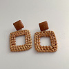 Woven Wood Rattan Dangle Earrings for Women SN9430-5-1
