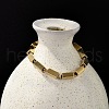 304 Stainless Steel Cuboid Link Chain Bracelets for Women BJEW-F488-15G-5