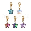 Glass Star Pendant Decoration HJEW-JM01583-01S-1