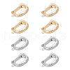   8Pcs 2 Colors Rack Plating Brass Micro Pave Clear Cubic Zirconia Fold Over Clasps FIND-PH0020-88-1