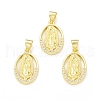 Rack Plating Brass Micro Pave Clear Cubic Zirconia Pendants KK-C011-36G-3