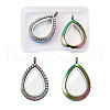 2Pcs 2 Style Alloy Magnetic Locket Pendants PALLOY-TA0002-35M-10