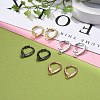 4 Pairs 4 Color Brass Micro Pave Clear Cubic Zirconia Leverback Earring Findings ZIRC-ZZ0001-02-4