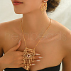 Ethnic Style Brass Cubic Zirconia Hollow Moon Necklace & Earring Sets for Women Party Wear RS4463-4