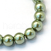 Baking Painted Pearlized Glass Pearl Round Bead Strands X-HY-Q003-4mm-49-2