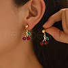 Brass Dangle Stud Earrings JI9518-2-1