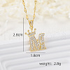 Brass Micro Pave Clear Cubic Zirconia Crown Initial Pendant Necklaces FS-WGD727C-13-1
