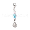 Ocean Theme Alloy Charm & Glass Beads Pendant Decorations HJEW-JM03157-06-2