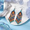 Boho 304 Stainless Steel with Glass Dangle Stud Earring EJEW-MZ00175-02-2