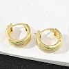 Stripe Brass Enamel Hoop Earrings EJEW-M082-02PG-6