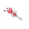 Trumpet Flower Angel Acrylic & Glass Pearl Pendant Decorations HJEW-JM03329-03-5