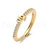 Rack Plating Brass Clear Cubic Zirconia Constellation Adjustable Rings for Women RJEW-S407-08G-01-1