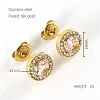 304 Stainless Steel Cubic Zirconia Stud Earrings FS-WGD0B7C-07-1
