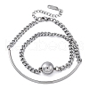 304 Stainless Steel Curb Chain Wrap Bracelets for Women BJEW-A036-12P-4
