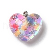 Transparent Resin Pendants RESI-D055-087P-2