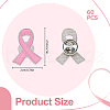 SUPERFINDINGS 60Pcs Breast Cancer Awareness Pink Ribbon Enamel Pins JEWB-FH0001-27-2