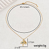 Luxury Brass Pave Colorful Cubic Zirconia Ginkgo Leaf Pendant Necklace Casual Party Accessory KA8096-4