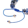 Natural Lapis Lazuli Chips & Resin Evil Eye Braided Bead Bracelet BJEW-JB08495-03-5