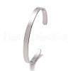 Non-Tarnish 304 Stainless Steel Open Cuff Bangle BJEW-G653-01P-07-3