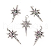 Brass Micro Pave Cubic Zirconia Pendants KK-E068-VB449-2
