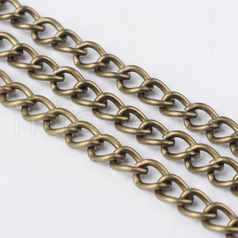Wholesale 100 m Iron Side Twisted Chains for Handcrafted Bracelets