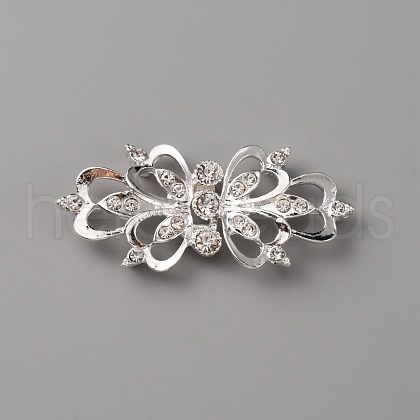 Zinc Alloy Crystal Rhinestone Snap Lock Clasps FIND-WH0008-19S-1