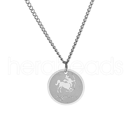 Non-Tarnish Stainless Steel 12 Constellation Pendant Necklaces for Sweater FZ0908-11-1