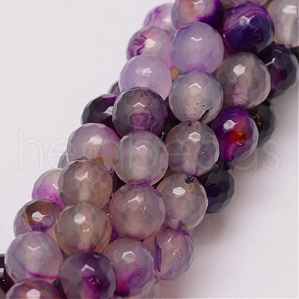 Natural Striped Agate/Banded Agate Bead Strands G-G882-10mm-D02-4-1