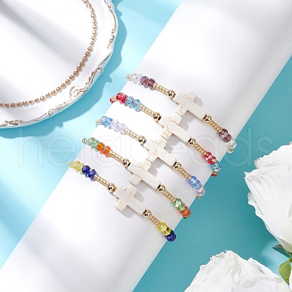 Cylinder Glass Seed Beaded Braided Bead Bracelets BJEW-MA00171-1