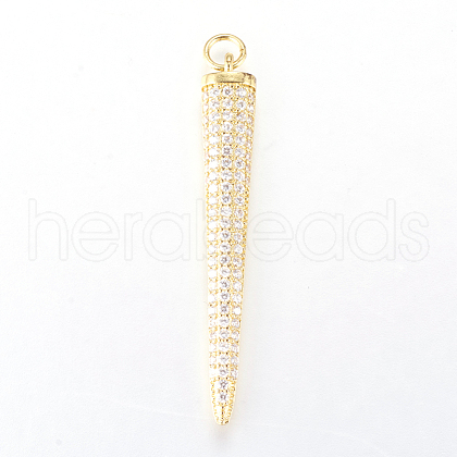 Brass Micro Pave Cubic Zirconia Pendants ZIRC-L068-50G-1
