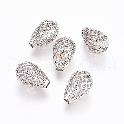 Rack Plating Brass Filigree Beads X-KK-D530-09P-1
