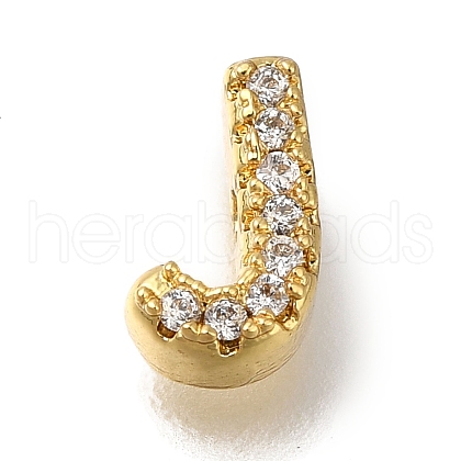 Rack Plating Brass Micro Pave Clear Cubic Zirconia Beads KK-G500-30G-J-1