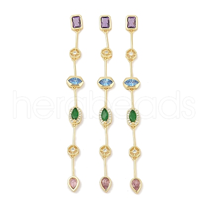 Brass Micro Pave Cubic Zirconia Big Pendants KK-U058-55G-1