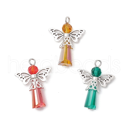 3Pcs Glass Pendants PALLOY-JF03664-03-1