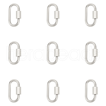 Unicraftale 10Pcs 304 Stainless Steel Screw Carabiner Lock Charms STAS-UN0058-40P-1