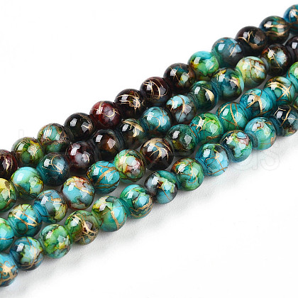 Baking Painted Glass Beads Strands X1-DGLA-N003-4mm-B08-1