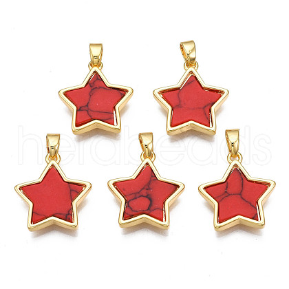 Real 18K Gold Plated Brass Pendants KK-N233-173A-01E-1