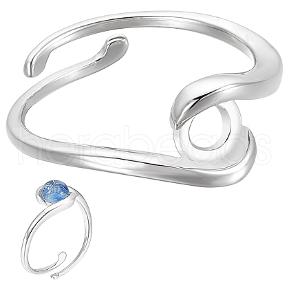 BENECREAT 1Pc Sterling Silver Ring Components STER-BC0002-53B-1