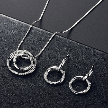 Alloy Rhinestone Earrings & Pendant Necklaces Sets WGB112B-01-1