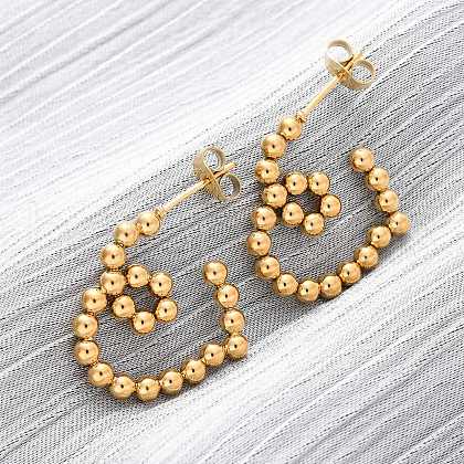 304 Stainless Steel Stud Earrings EJEW-Z118-03G-1