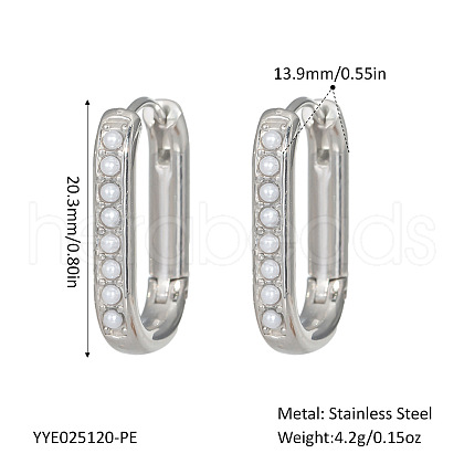 Elegant Stainless Steel Oval Hoop Earrings UE0817-8-1