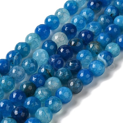 Dyed & Heated Natural Dragon Veins Agate Beads Strands G-P539-A01-17-1