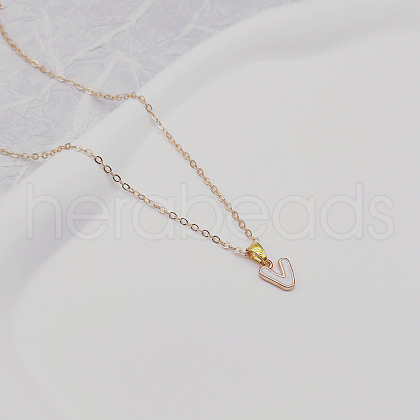 Alloy White Enamel Initial Pendant Necklaces WG51722-20-1