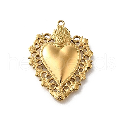 304 Stainless Steel Pendants STAS-V006-03G-01-1