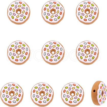 CHGCRAFT 10Pcs Food Grade Eco-Friendly Silicone Focal Beads SIL-CA0001-44-1