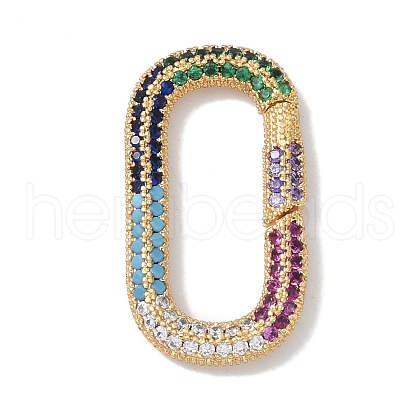 Rack Plating Brass Micro Pave Cubic Zirconia Twister Clasps KK-NH0002-19G-02-1